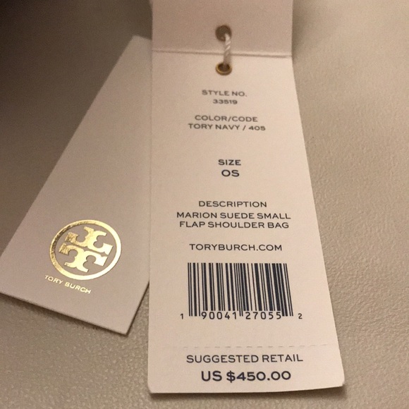 ToryBurch navy color-suede bag - Picture 3 of 7